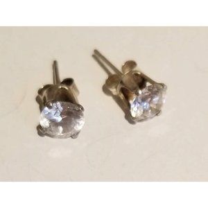 **SALE 925 Sterling Round Brilliant CZ Stud Earrings**